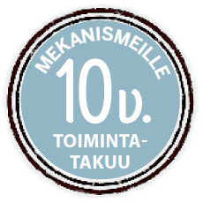 Mekanismeille 10 vuoden toimintatakuu